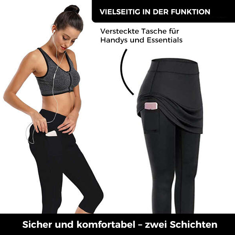 Einfarbige Lässige Yogahose mit Seitentaschen