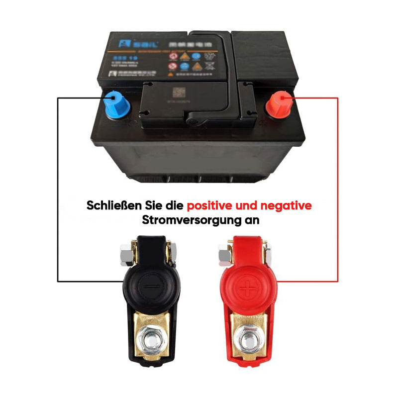 Batteriesteckverbinder mit Sicherheitskappe aus Kunststoff