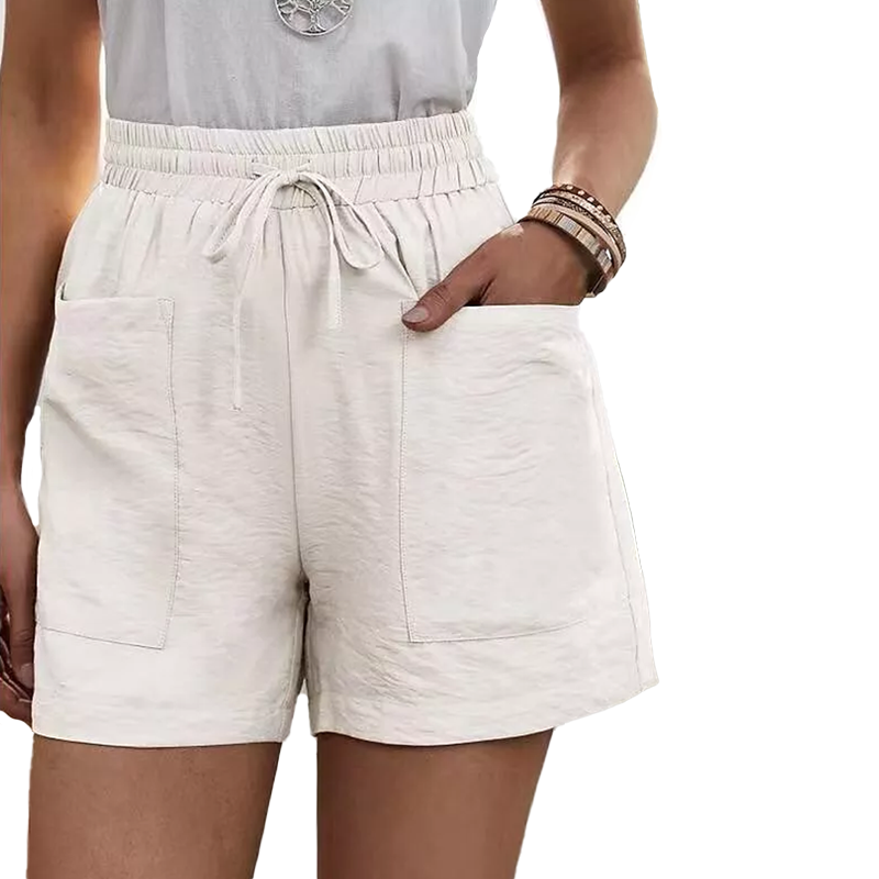 Sommer Damen lässige lockere Leinenshorts