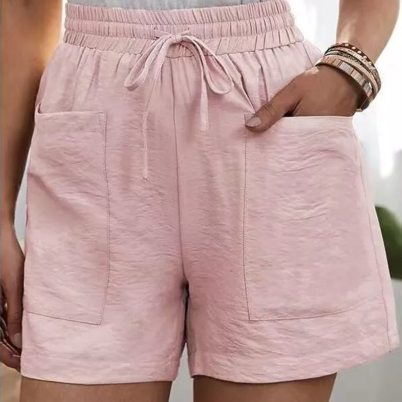 Sommer Damen lässige lockere Leinenshorts