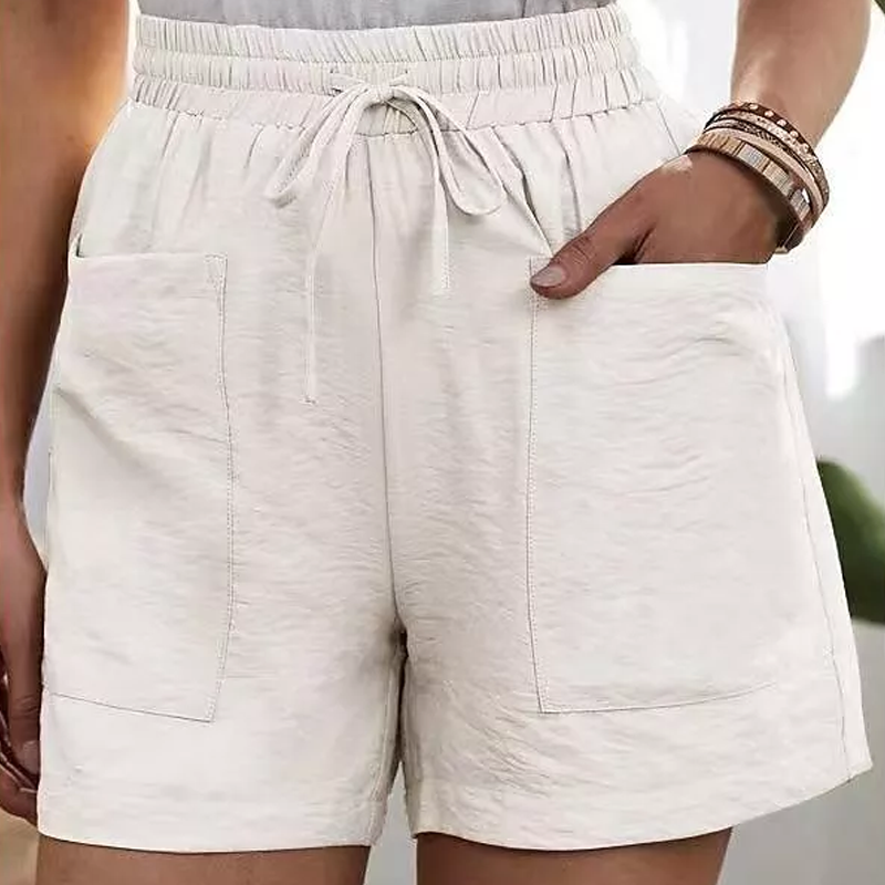 Sommer Damen lässige lockere Leinenshorts