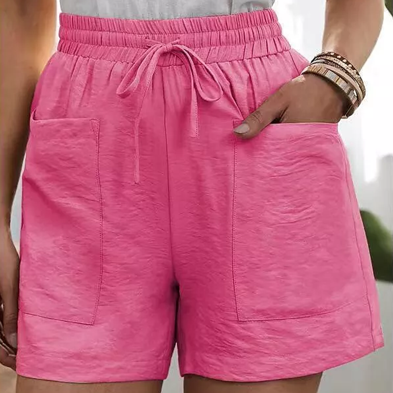 Sommer Damen lässige lockere Leinenshorts