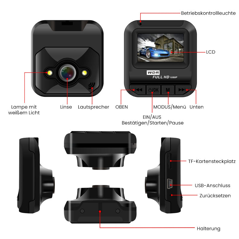 Mini 1.5 Zoll Fahrrekorder