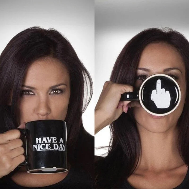 Lustige Mittelfinger-Tasse „Have a Nice Day“