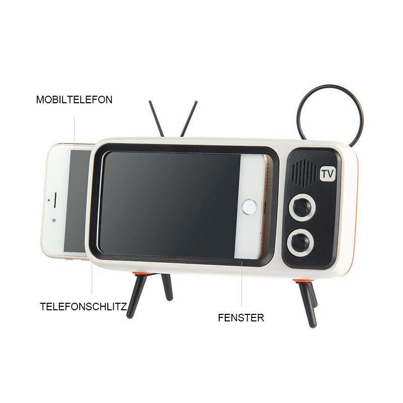 Retro TV Bluetooth Lautsprecher Handyhalter