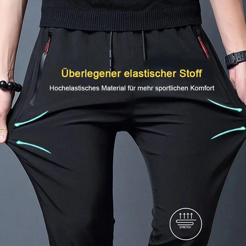 Schnell trocknende Herrenhose mit Reißverschluss aus Eisseide