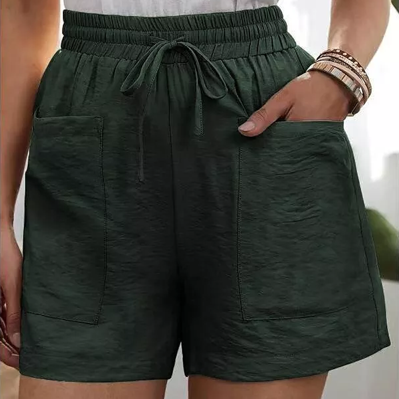 Sommer Damen lässige lockere Leinenshorts