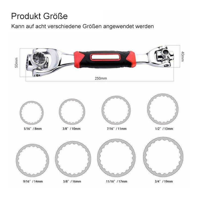 52 in 1 Universal 360° drehbarer Kopf Gummigriff Steckschlüssel