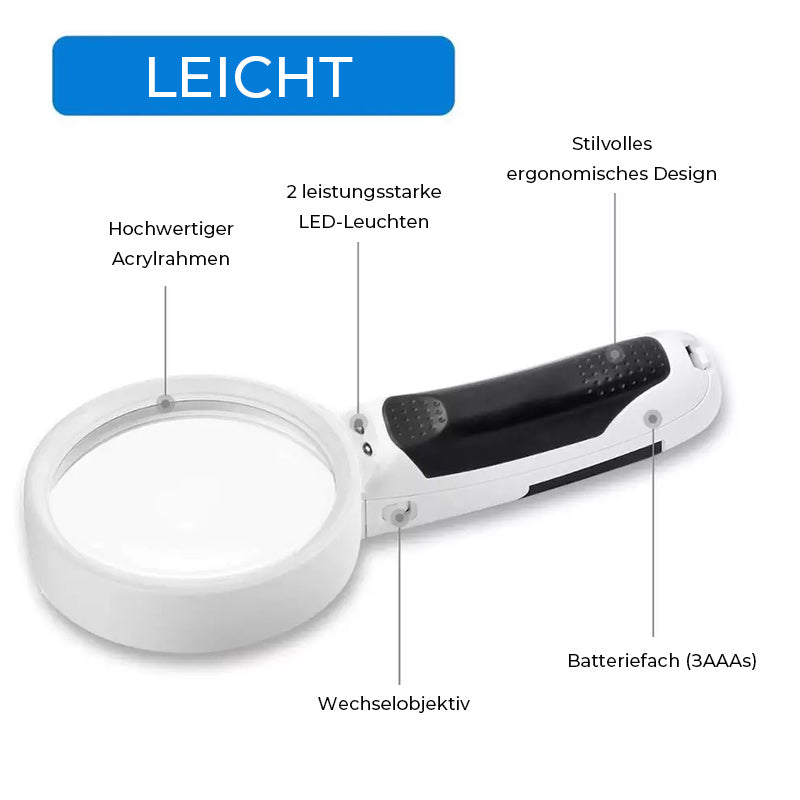 20X Optische Lupe mit LED-Licht