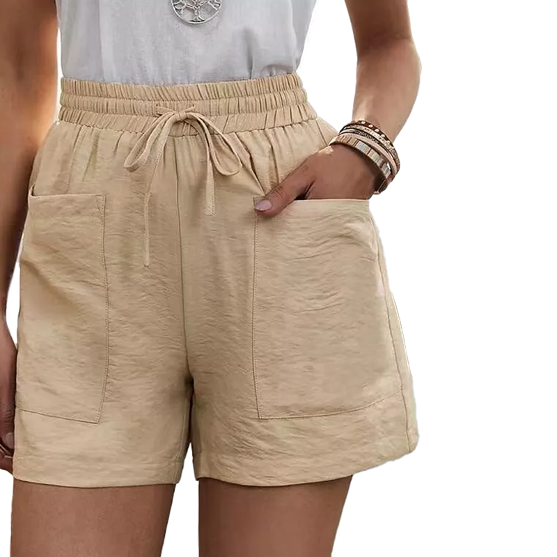 Sommer Damen lässige lockere Leinenshorts