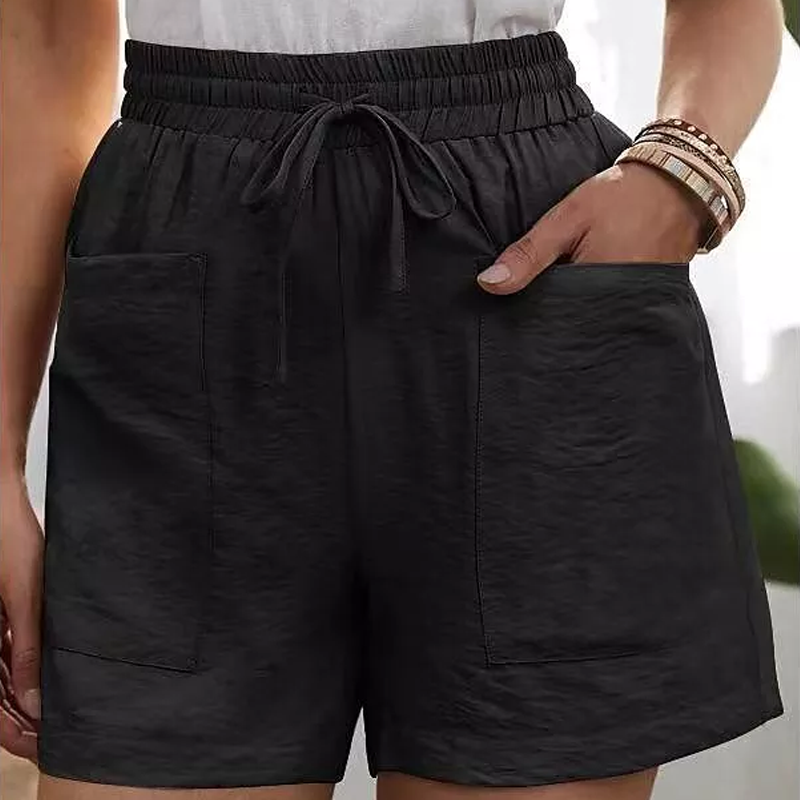 Sommer Damen lässige lockere Leinenshorts