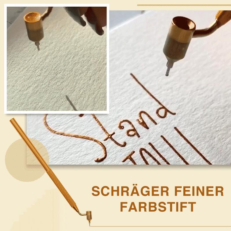 Schräger Farbstift mit feinen Linien