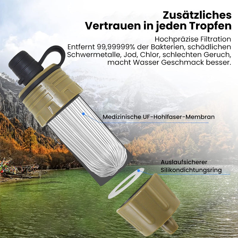 Tragbarer Wasserfilter für Camping