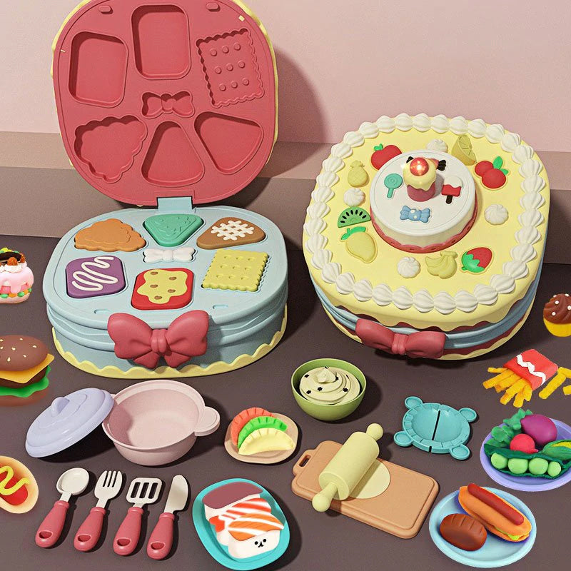 Kuchen Plastilin Farbiger Ton Handgemachtes Spielzeug