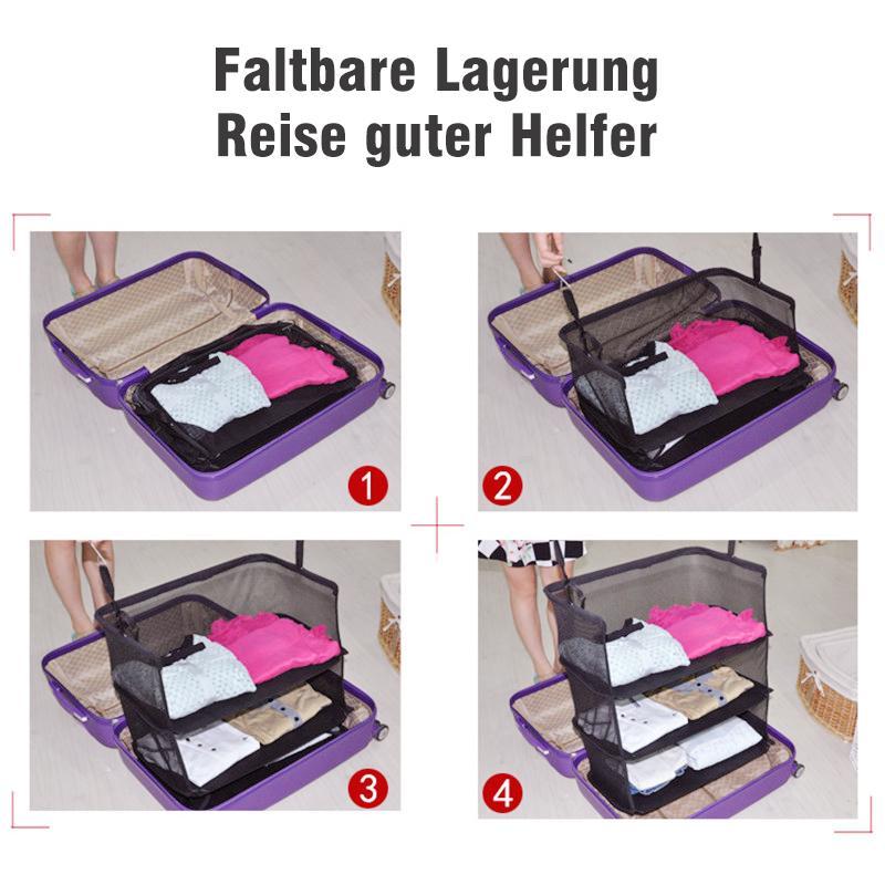 3-Lays Faltbarer Regalbeutel Multifunktionale dicke Haken Reise-Kleiderschrank-Beutel-Lagerregale