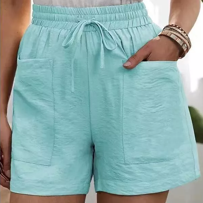 Sommer Damen lässige lockere Leinenshorts