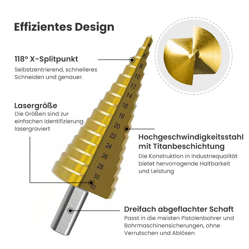 Stufenbohrer Nutsäge Bohrer Set(6 Stück)