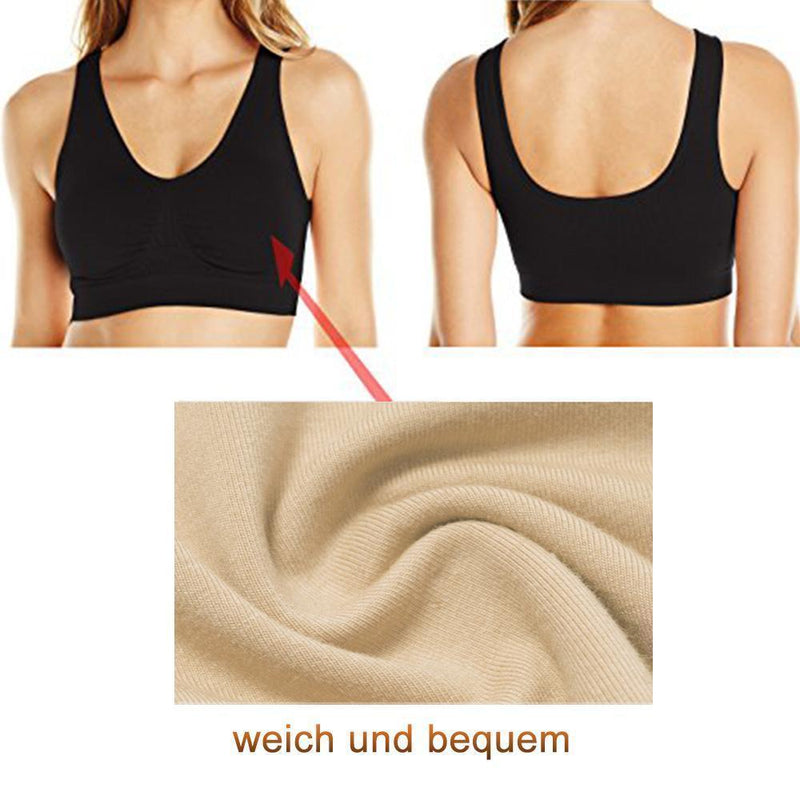 Bequee bequemer nahtloser BH mit abnehmbaren Pads, 3 Stücke