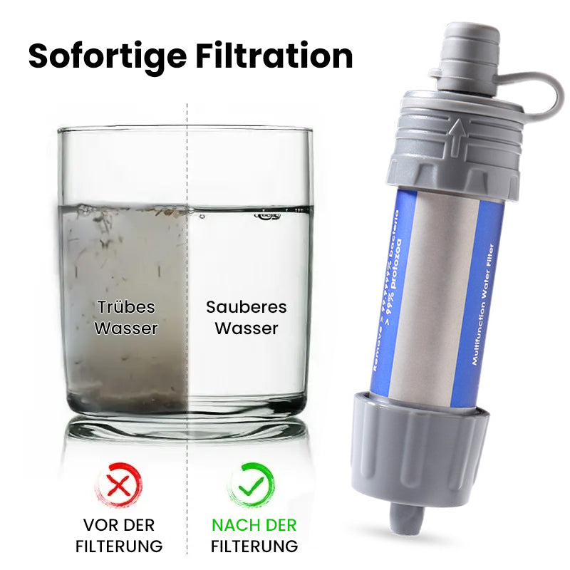 Tragbarer Wasserfilter für Camping