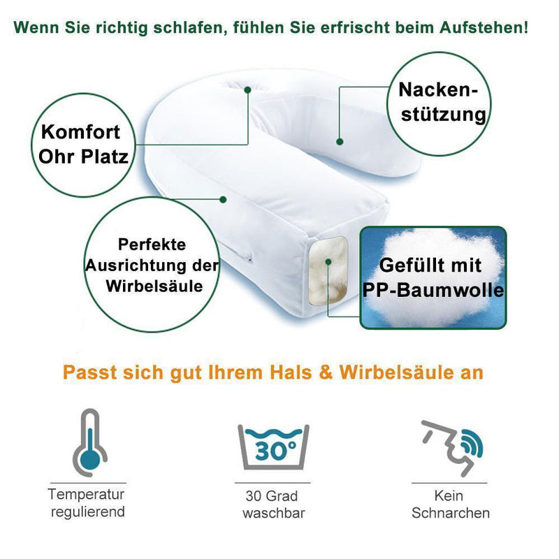 Side Sleeper U-Form Kopfstütze Seitenschläferkissen Wirbelsäule korrigieren