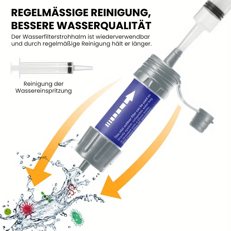 Tragbarer Wasserfilter für Camping