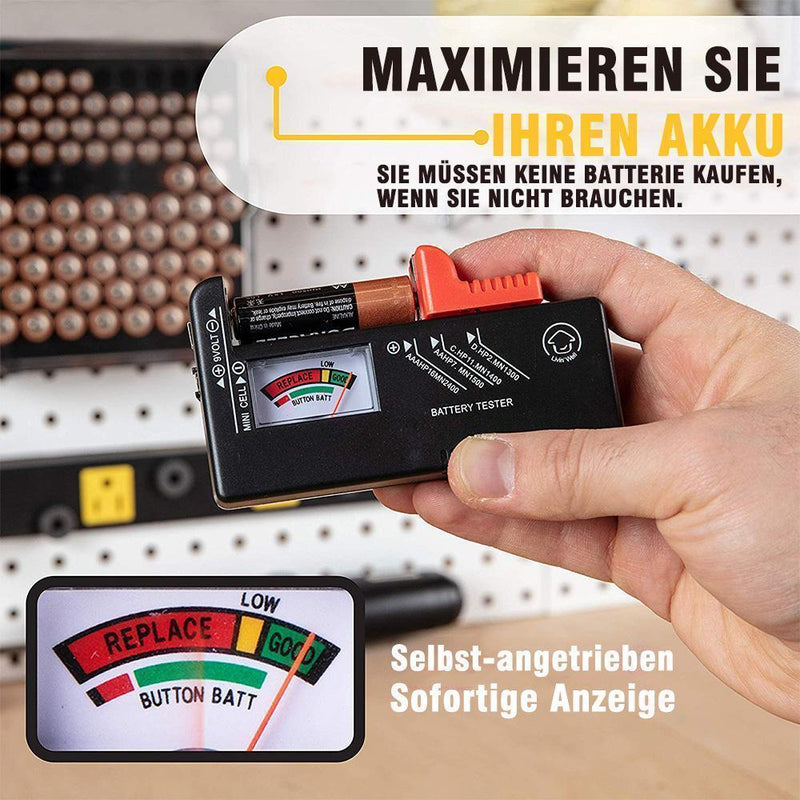 Batterie Aufbewahrungsbox mit universalen Batterie Tester