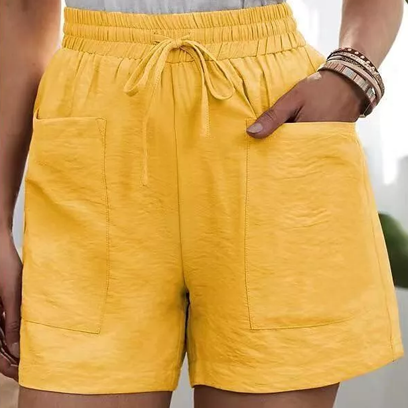 Sommer Damen lässige lockere Leinenshorts