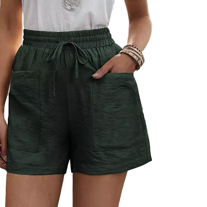 Sommer Damen lässige lockere Leinenshorts