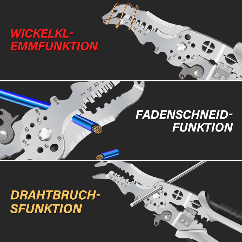 Professionelle Multifunktions-Abisolierzange mit Winkel