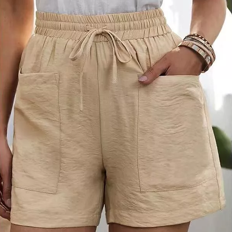 Sommer Damen lässige lockere Leinenshorts