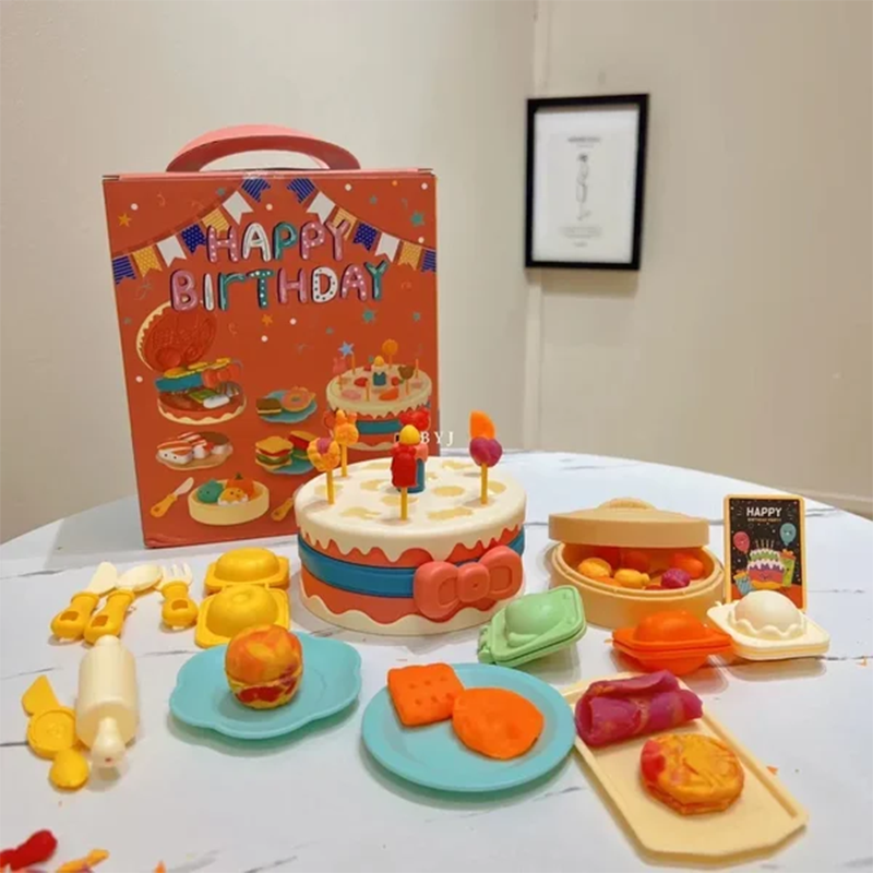 Kuchen Plastilin Farbiger Ton Handgemachtes Spielzeug