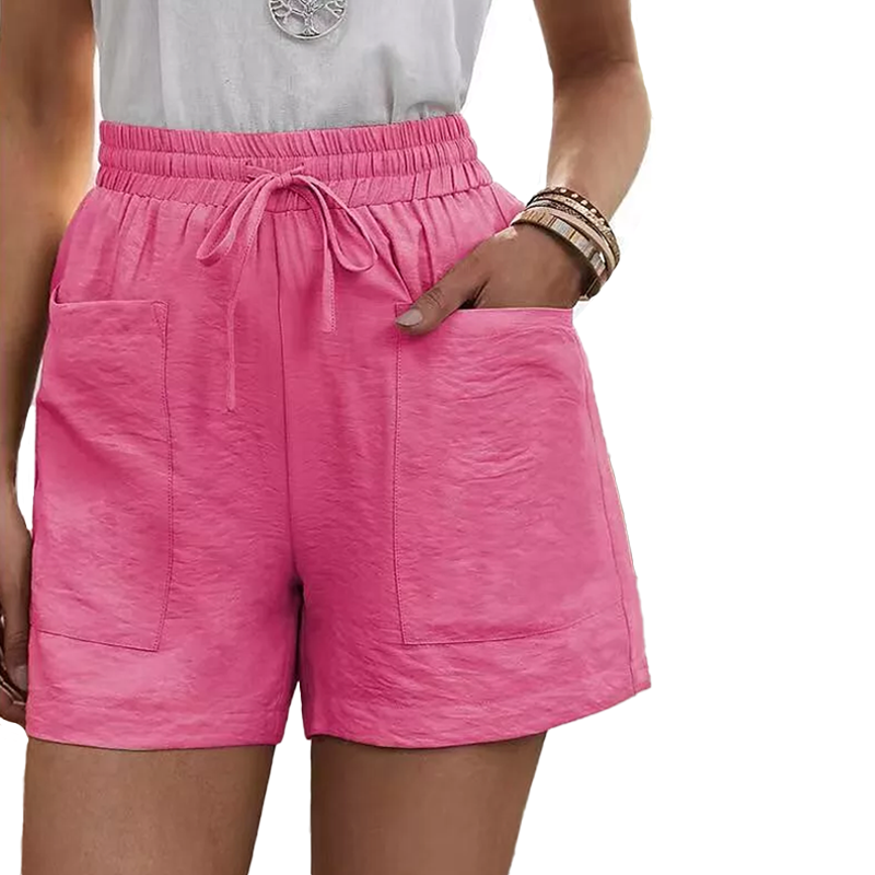 Sommer Damen lässige lockere Leinenshorts