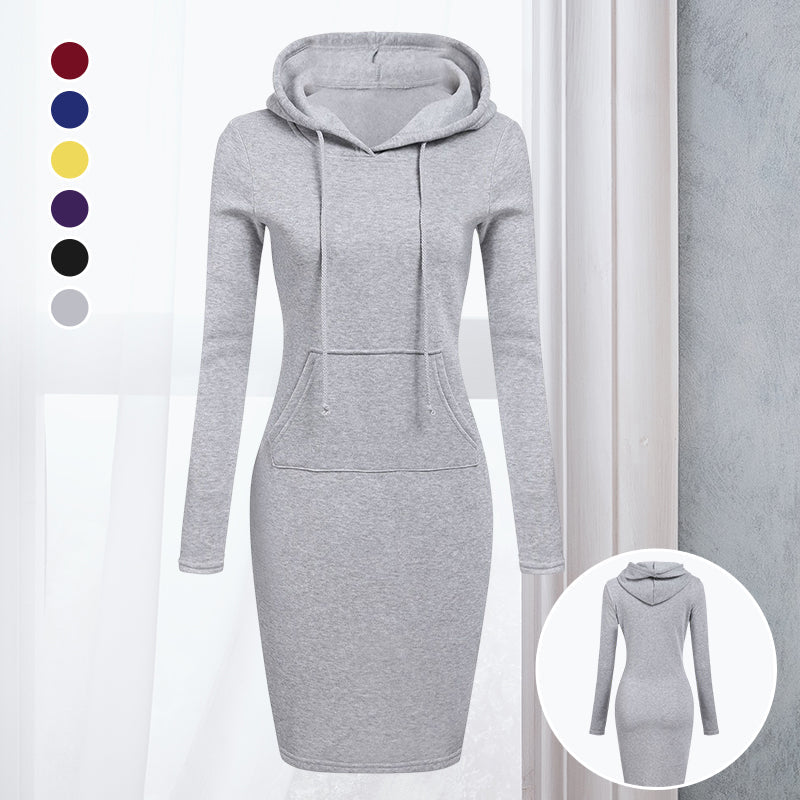 Lässiges Damen-Sweatshirtkleid mit Kapuze